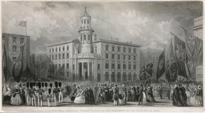 El Nuevo Intercambio de Carbón, Calle Thames, en la ceremonia de su inauguración en 1849 de John Francis Salmon